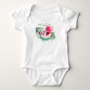 Christmas and New Year sleeping little mouse Baby Bodysuit