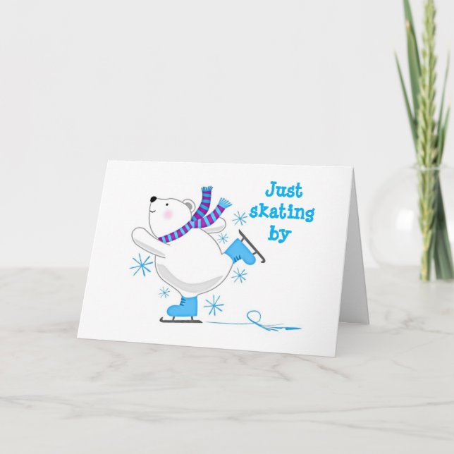 CHRISTMAS AND NEW YEAR WISHES - SKATING BY! HOLIDAY CARD (Front)