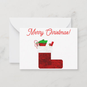Christmas and New Years Stocking 3 Note Card