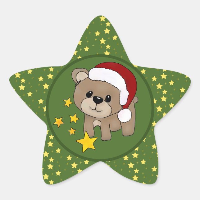 Christmas and Stars Star Sticker (Front)