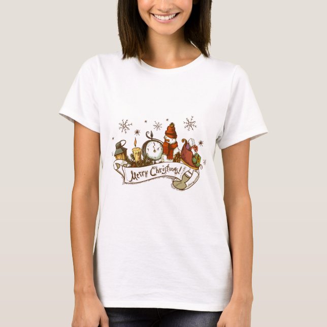 Christmas and winter Design T-Shirt (Front)