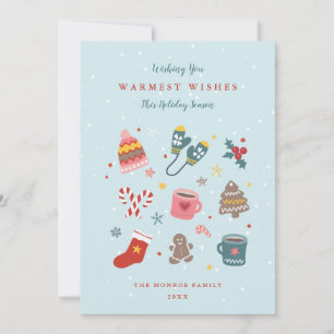Christmas and Winter Icons Holiday Card