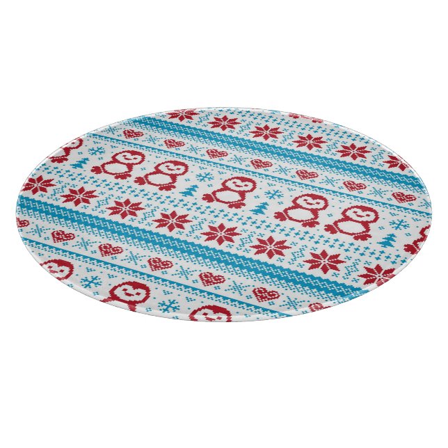 Christmas and Winter knitted pattern Cutting Board (Corner)