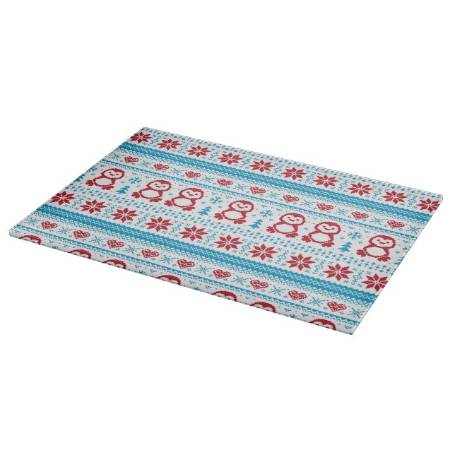 Christmas and Winter knitted pattern Cutting Board (Corner)