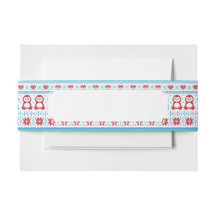 Christmas and Winter knitted pattern Invitation Belly Band