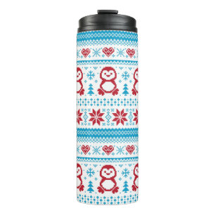 Christmas and Winter knitted pattern Thermal Tumbler