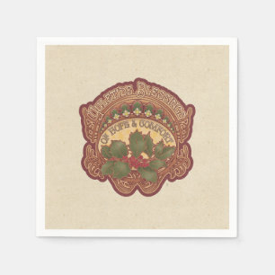 Christmas and Yule Blessings Holiday Napkin