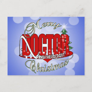 CHRISTMAS ANESTHESIOLOGIST HOLIDAY POSTCARD