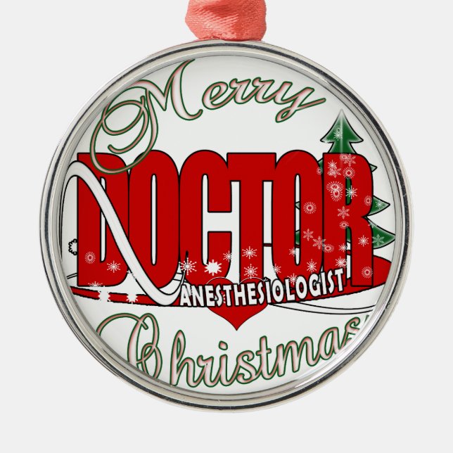 CHRISTMAS ANESTHESIOLOGIST METAL TREE DECORATION (Front)