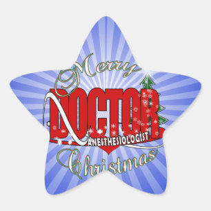 CHRISTMAS ANESTHESIOLOGIST STAR STICKER