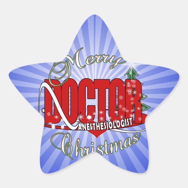 CHRISTMAS ANESTHESIOLOGIST STAR STICKER (Front)