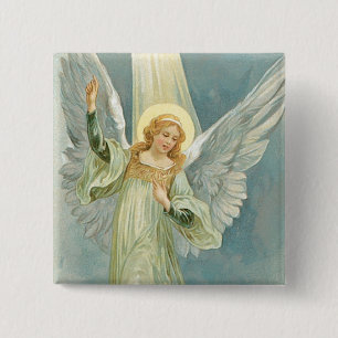 Christmas Angel 15 Cm Square Badge