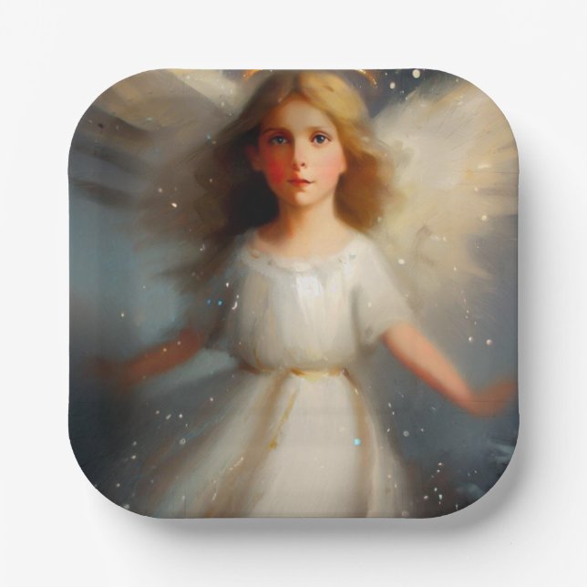 Christmas Angel 2 Paper Plate (Front)