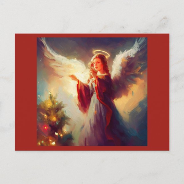 Christmas Angel 3 Holiday Postcard (Front)