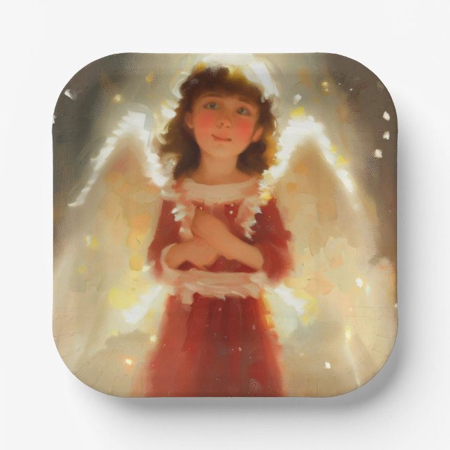 Christmas Angel 4 Paper Plate (Front)