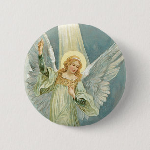 Christmas Angel 6 Cm Round Badge