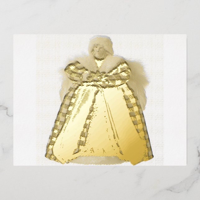 Christmas Angel 6 Foil Holiday Post Card (Front)