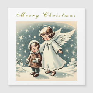 Christmas Angel and Child Magnetic Card