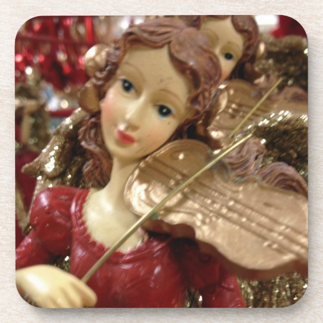 CHRISTMAS ANGEL AND VIOLIN COASTER (Front)