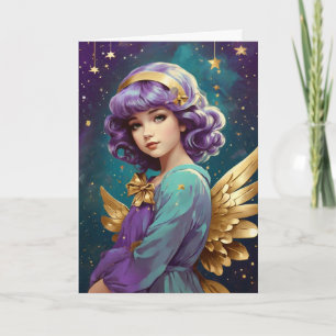 Christmas Angel Art Elegant Personalised Message Card