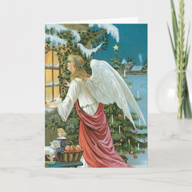 Christmas Angel at the Window Holiday Card (Front)