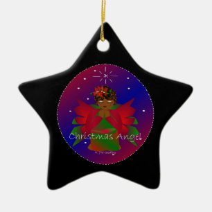 Christmas Angel Baby Around the World In Black II Ceramic Tree Decoration