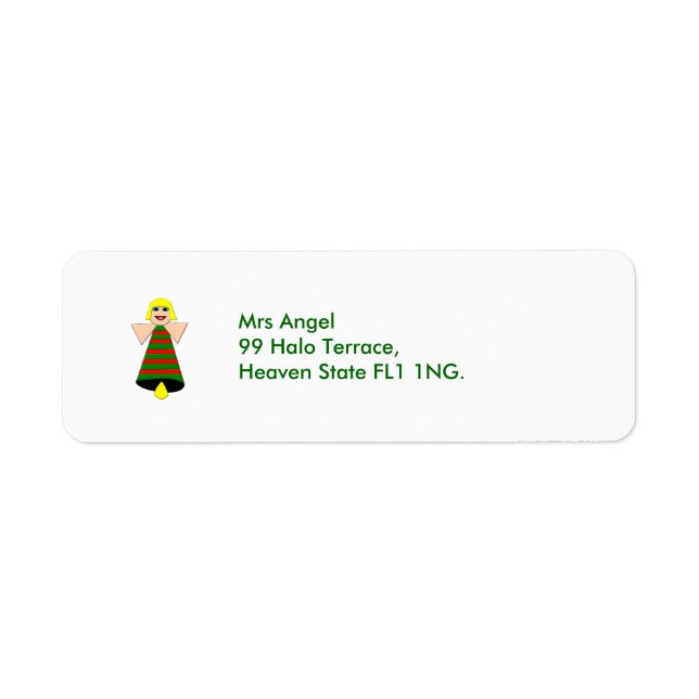 Christmas Angel Bell Custom Address Labels (Front)