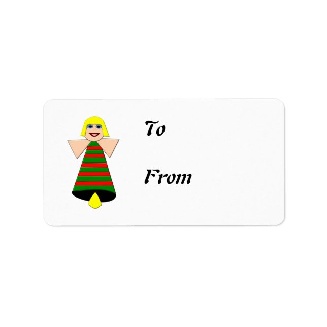 Christmas Angel Bell Gift Tags (Front)