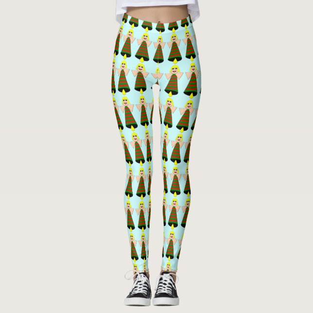 Christmas Angel Bell Leggings (Front)