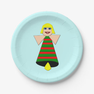 Christmas Angel Bell Paper Party Plates