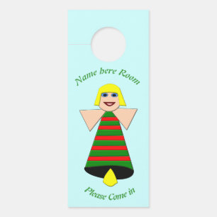 Christmas Angel Bell Personalised Door Hanger