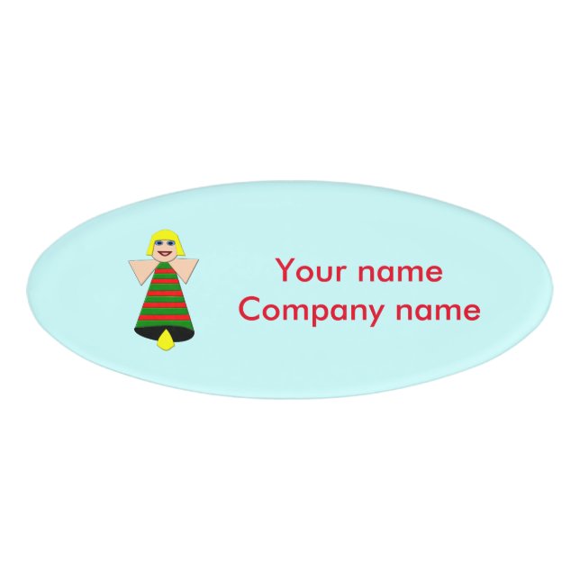 Christmas Angel Bell Personalised Name Tag (Front)