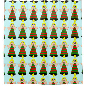 Christmas Angel Bell Shower Curtain