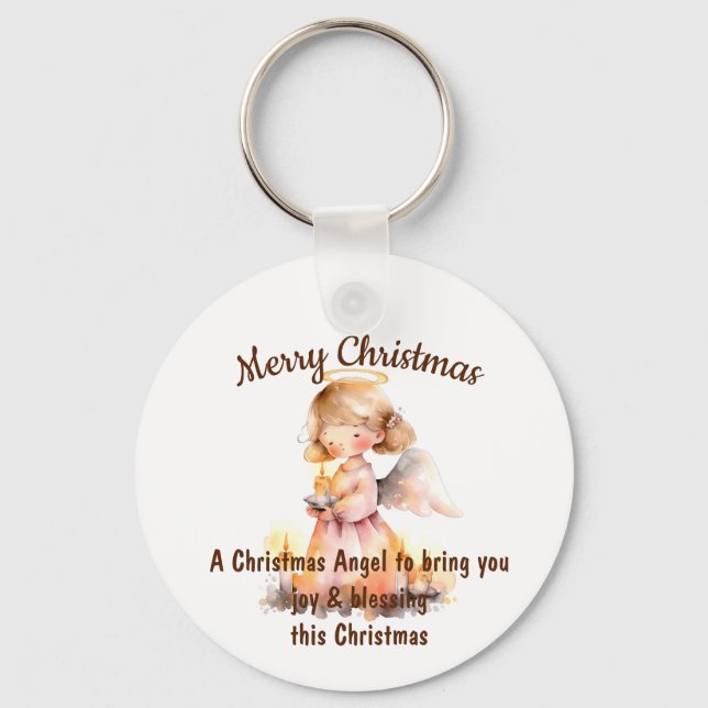 Christmas Angel Blessing Key Ring (Front)