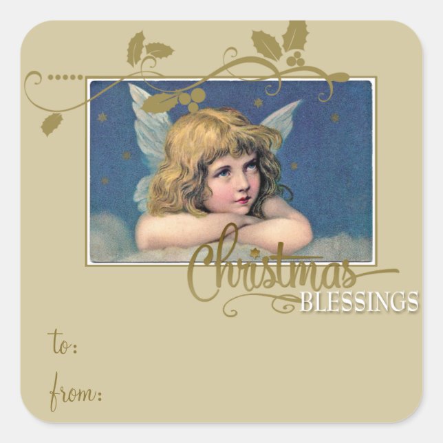 Christmas Angel Blessings Gift Tag to/from (Front)