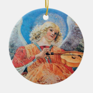 CHRISTMAS ANGEL Blue Sapphire Ceramic Tree Decoration
