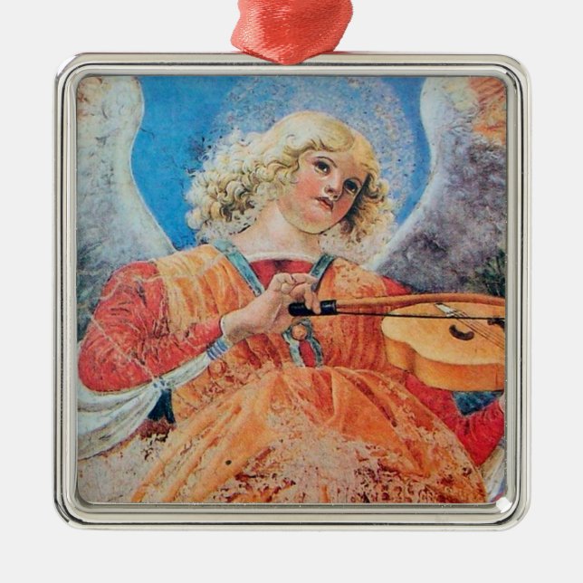 CHRISTMAS ANGEL Blue Sapphire Metal Tree Decoration (Front)