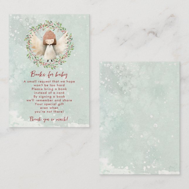 Christmas angel books for baby request card (Front/Back)