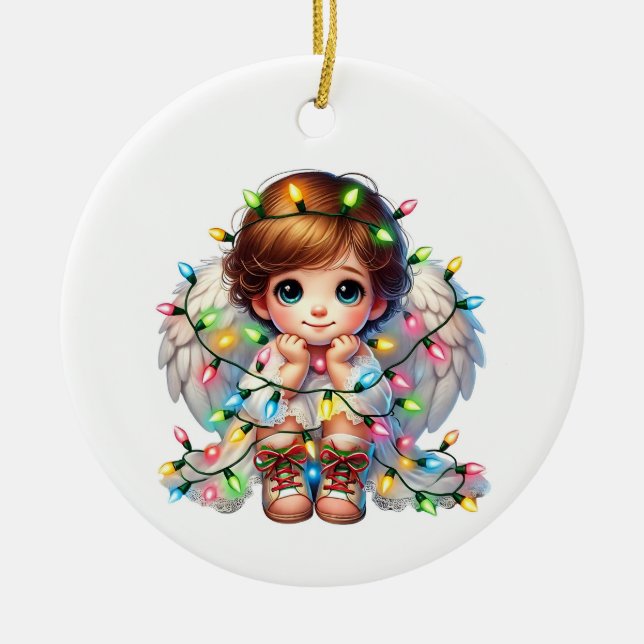 Christmas Angel Ceramic Tree Decoration (Front)