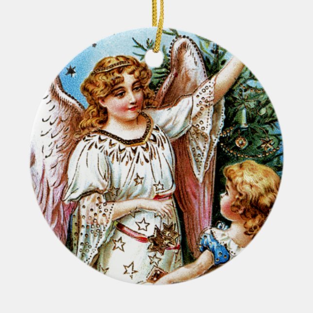 Christmas Angel Ceramic Tree Decoration (Front)