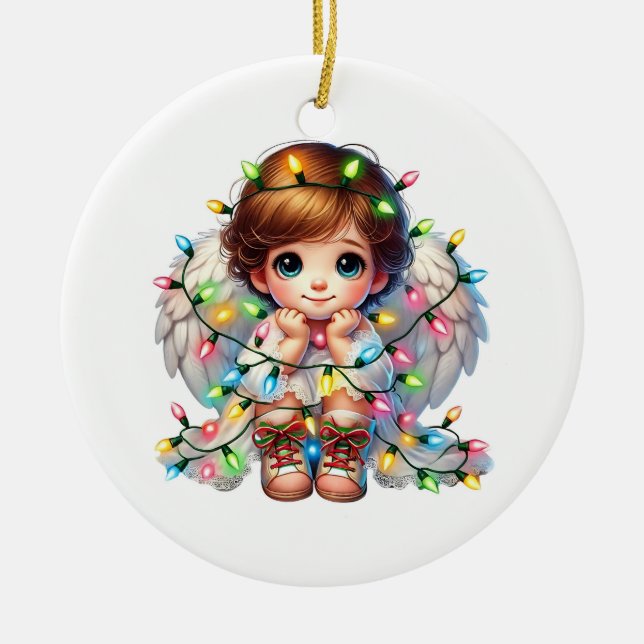 Christmas Angel Ceramic Tree Decoration (Front)