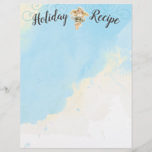 Christmas angel chef holiday recipe stationery