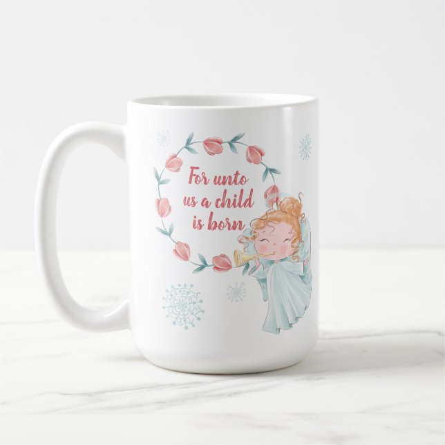Christmas Angel Christian Coffee Mug (Left)