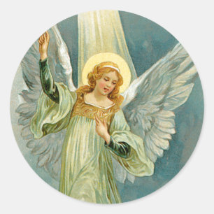 Christmas Angel Classic Round Sticker