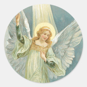 Christmas Angel Classic Round Sticker