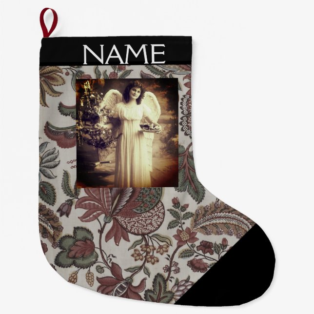 CHRISTMAS ANGEL CUSTOM NAME Christmas Stocking (Front)
