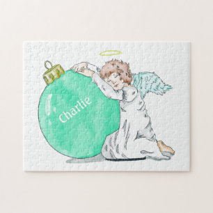 Christmas Angel custom name puzzle