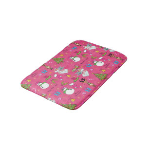 Christmas angel,deer and snowman bath mat