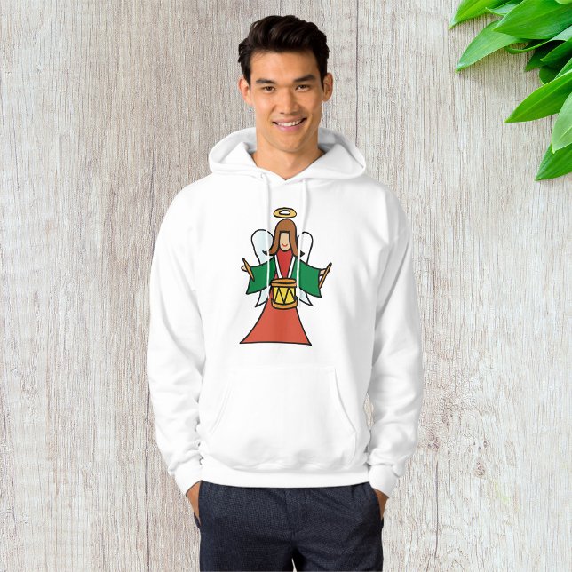 Christmas Angel Drummer Holiday Music Design  Hoodie (Creator Uploaded)