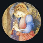 Christmas Angel Edward Burne-Jones Stickers<br><div class="desc">Angel Playing a Flageolet, tempera and gold paint on paper, c. 1878 by Sir Edward Coley Burne-Jones. Palette is drawn from the Renaissance, rich in red, blue and gold. Perfect for Christmas cards, gift wrap, holiday invitations and notes -- beautiful and tasteful year round. Matching cards, postcards, gift tags and...</div>